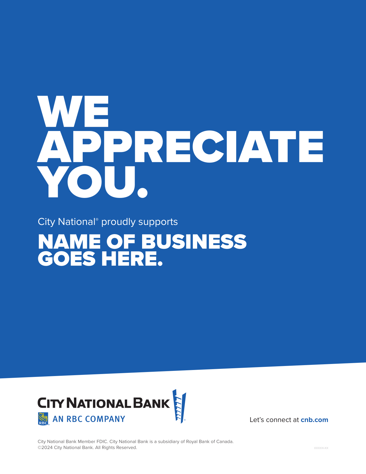 WE APPRECIATE YOU.